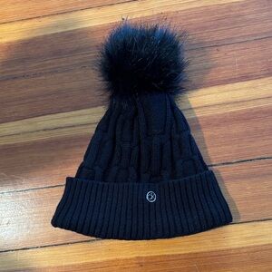 Calvin Klein Black Knit Pom-Pom Beanie